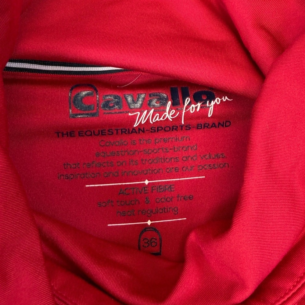 Cavallo Ruby Red Equestrian Base‎ Layer Top Cowl Neck Long Sleeve Women Size 8 - Picture 2 of 12